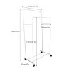 Artloge Heavy Duty Metal Closet Organizer Rolling Clothes Garment Rack Double Clothes Rail Rack Clothing Stand with Wheels for Laundry White - 3 of 4