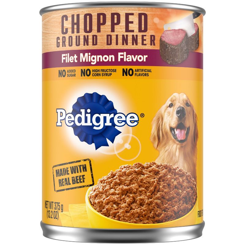 Pedigree Chopped Ground Dinner Wet Dog Food with Beef Filet Mignon Flavor - 13.2oz, 1 of 5