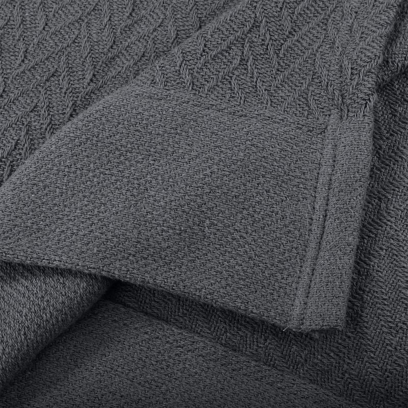 Bed Blanket | Soft 100% Cotton | Herringbone Design | All-Season Thermal Layering by California Design Den, 4 of 10
