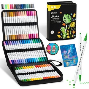 Ohuhu Acrylic Paint Markers Dual Tips: 72 Colors Brush & Dot Paint