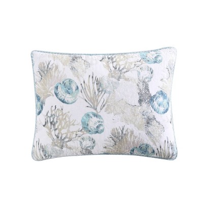 Twin Blue Cotton Reversible Quilt Set