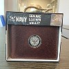 Officially Licensed "US NAVY" Medallion Genuine Leather Classic Handmade Wallet - Bifold Brown - image 2 of 3