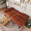 UNISOAR Sofa Bed Convertible 70 inch Solid Wood Couch for Living Room, Water-Resistant Fabric, 2 Cushions,Dark Grey/Brown/Light Grey/Black/Blue - 2 of 4