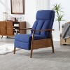 Blue Wood Frame Armchair, Modern Accent Chair Lounge Chair for Living Room - 3 of 4