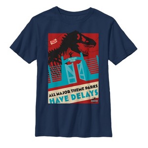 Boy's Jurassic Park All Theme Parks Have Delays, T-Rex T-Shirt - 1 of 3