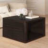 APRILSOUL30.80"Square Coffee Table for Living Room in Dark Brown Farmhouse Coffee Table with Storage,2-Tier Center Table - 4 of 4