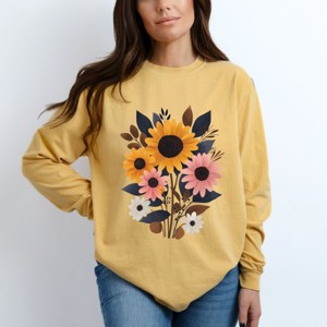 Simply Sage Market Sunflower Garden Garment Dyed Long Sleeve - 1 of 4