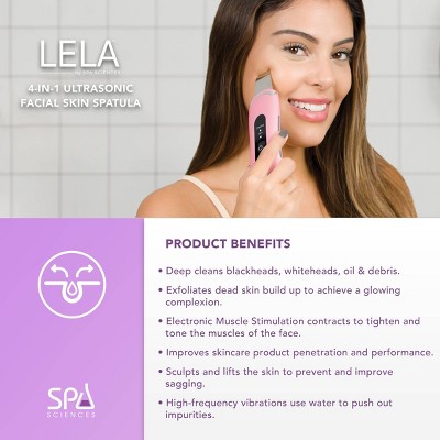 Spa Sciences Lela Ultrasonic Skin Scrubber Spatula, With 4 Treatment