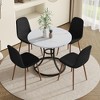 KTMBDW Dining Chairs Set of 5, Modern Circular Dining Table, Paired With 4 Linen-Cotton Material High Resilience Dining Chair with Metal Leg - 3 of 4