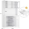 70" Pantry Cabinet with Charging Station, Tall Kitchen Pantry Storage Cabinet with Led Lights - 3 of 4