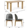 7-Piece Dining Set for 6, 67'' Rectangle Dining Table Set with 6 Armless Upholstered Linen Fabric Dining Chairs with Soild Wood Legs-Maison Boucle - 4 of 4