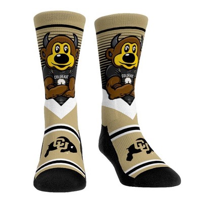 NCAA Colorado Buffaloes Adult Mascot Showdown Crew Socks - L/XL