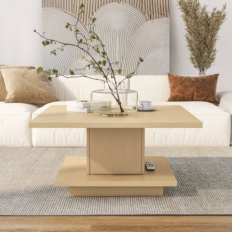 24/7 Shop At Home Traci 31 Contemporary Square Coffee Table with Hidden Storage", 4 of 11