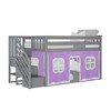 Max & Lily Twin Low Bunk Bed with Staircase and Curtains - 2 of 4