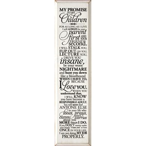 Slickblue My Promise to My Children Wall Sign – Funny & Loving Parent Quote – Rustic Wood Decor – 9x12, Color Options - 1 of 3