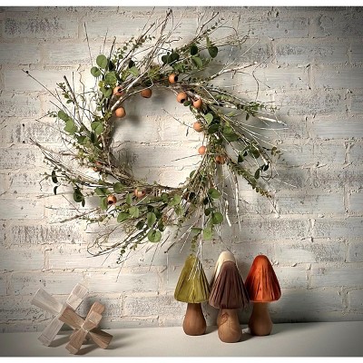 Green 24" Artificial Eucalyptus Birch Pod Wreath