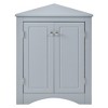 Blue Modern Corner Storage Cabinet  Adjustable Shelves  Sturdy MDF Board  Ample Storage Space  Easy Installation  Triangle Design  Freestanding Floor - 3 of 4