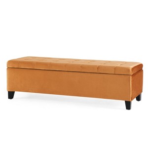NicBex Modern 50" Storage Bench Velvet Accent Stool with Button Tufted for Entryway and Living Room - 1 of 4