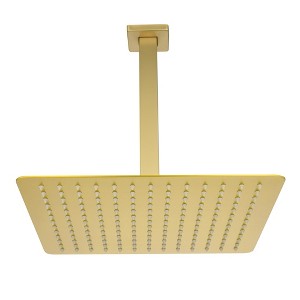 ChicFurnit Showerheads Metal Rainfall Shower Head Settings Diverter High Pressure Showerheads Angle Adjustable for Bathroom, Gold, 16"*16"*3.6" - 1 of 4