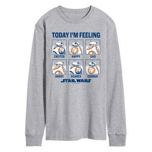 Men's Star Wars: The Force Awakens BB8 Moods Long Sleeve Graphic T-Shirt - Athletic Heather - X-Large - 1 of 3