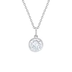 Girls' Birthstone Cubic Zirconia Sterling Silver Necklace - Clear - In Season Jewelry