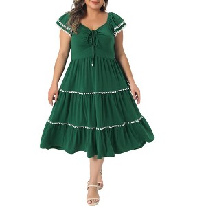 dark green summer wedding guest dress Bebe Women's Bandage & Lace Dress, Size Medium in Black