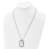 Black Bow Jewelry Mens Stainless Steel Black Plated Edge Brushed Dog Tag Necklace, 22 In - 3 of 4