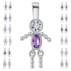 Baby Boy or Girl Birthstone Charm for Mom  Family Tree Grandma Necklace by Ginger Lyne CZ Sterling Silver - 1 of 4