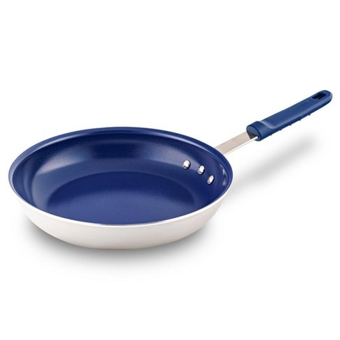 Choice 2-Piece Aluminum Non-Stick Fry Pan Set with Blue Silicone Handles -  8 and 10 Frying Pans