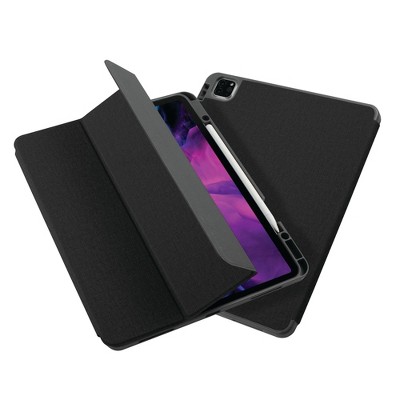 Insten - Soft TPU Tablet Case For iPad Pro 12.9" 2020, Multifold Stand, Magnetic Cover Auto Sleep/Wake, Pencil Charging, Black