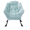 Okak Accent Chair Cotton Fabric Lazy Chair with Upholstered Side Pocket Armchair Leisure Sofa Chair with Steel Frame - 2 of 4