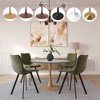LeisureMod Bristol 35" Round Dining Table with Sintered Stone Top and Natural Wood Steel Pedestal Base for Modern Kitchen and Dining Room - 4 of 4