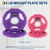 ODK Color Rubber Coated Weight Plates 2-Inch,Barbell Weight Plate Set,Cast Iron Weight Plates for Weightlifting,Home Gym - 3 of 4
