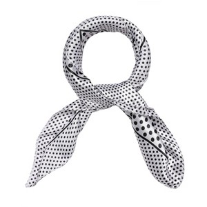 Allegra K Women's Floral Leopard Polka Dots Striped Print Square Kerchief Neck Scarf Shawl - 1 of 4