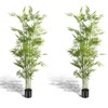 CORE ELECTRO 2 Pack 6ft Artificial Bamboo Plants in Black Pot – Tall Faux Greenery for Home Office Indoor Outdoor Decor - 2 of 4