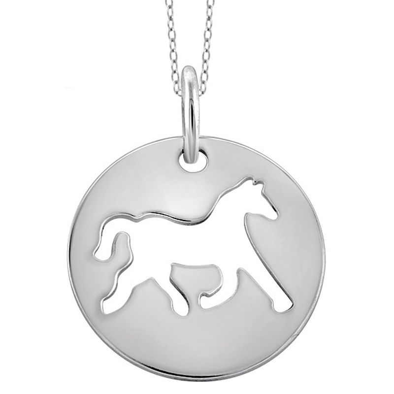 Women's Sterling Silver Plain Cutout Horse Pendant (18"), 1 of 3