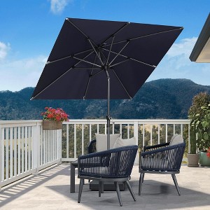PURPLE LEAF Patio Umbrella Outdoor Table Umbrella Aluminum Frame Market Umbrella Sun Umbrella with 8 Sturdy Ribs - 1 of 4