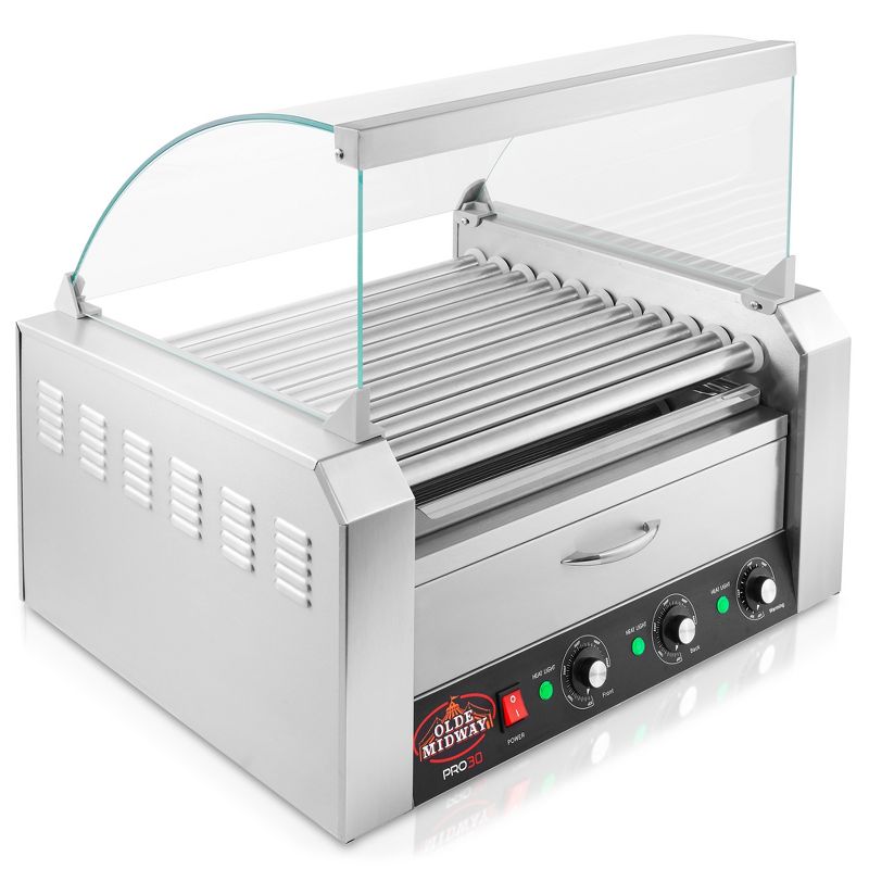 Olde Midway Electric Hot Dog Roller Grill Machine with Bun Warmer, Commercial Grade, 2 of 8