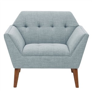 COWLOWN Mid Century Lounge Chair, Button Tufted Accent Chair with Armrests & Wood Legs - 1 of 4
