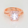 Nancy Wedding Ring Set for Women Rose Gold Sterling Silver Bridal Engagement Band Ginger Lyne Collection (7) - 4 of 4