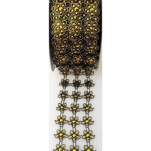 Essential Decor & Beyond Black and Gold Plastic Flower Trimmings for Arts and Crafts (Set of 3) - 1 of 1