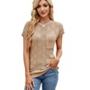 Womens Summer Tops Casual Crewneck Knit Short Sleeve Sweater Loose Fit Lightweight Shirts - 2 of 4