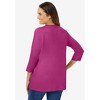 Woman Within Plus Size Perfect Three-Quarter Sleeve V-Neck Tee - 3 of 4