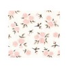 Hudson Baby Infant Girl Cotton Rich Flannel Receiving Blankets Bundle, Neutral Pink Floral, One Size - 3 of 4