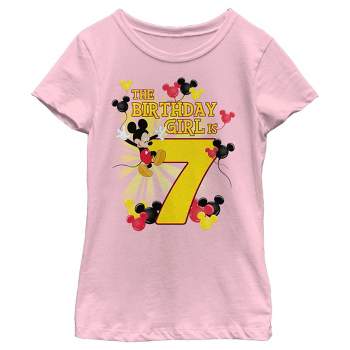 Girl's Disney Mickey Mouse The Birthday Girl is 7 T-Shirt