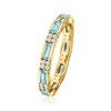 Ross-Simons 1.40 ct. t.w. Swiss Blue Topaz and .40 ct. t.w. White Zircon Eternity Band in 18kt Gold Over Sterling - 3 of 4