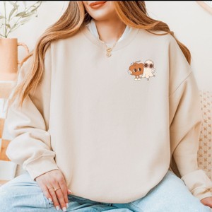 Simply Sage Market Tis The Season Pumpkin Ghost Front And Back Sweatshirt - 1 of 4