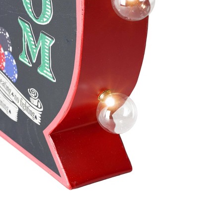 Vintage Red and Black Metal Game Room LED Marquee Sign