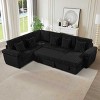 GDFStudio Esom 110" Corduroy Sectional Sofa with Convertible Sleeper and Storage Chaise - 2 of 4