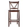 24" Set of 2 Victor V-Back Counter Height Barstool Wood/Walnut - Winsome - image 2 of 4